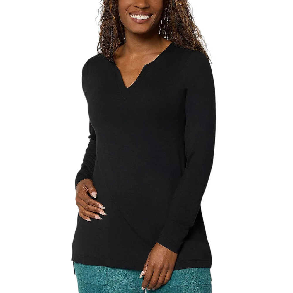 Modern Soul x Anybody Soothing Knit Jersey Tunic w/ Support System Blk - Regular
